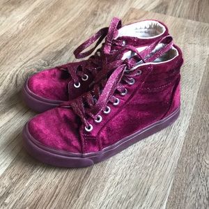 Girls velvet high too sneakers